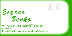 eszter benko business card